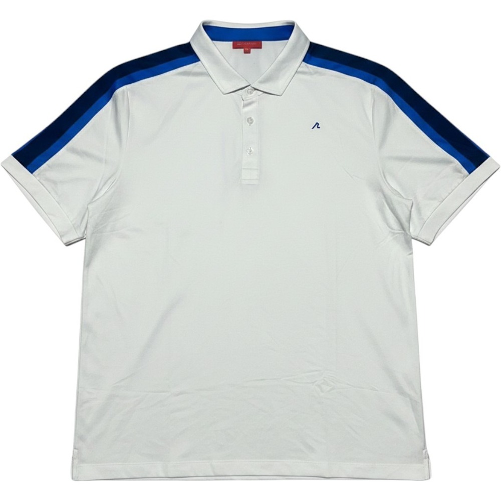 Redvanly Sevigne Polo Mens XXL Bright‎ White Blue Stripe Golf Shirt R2512 NWT